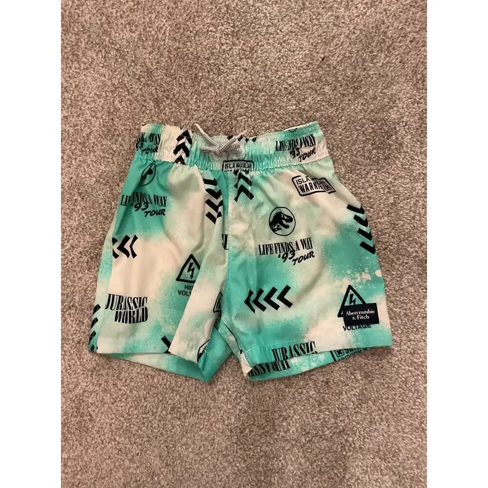 Abercrombie & Fitch x Jurassic World Boys Swim Trunks, sz 5/6
